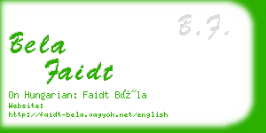bela faidt business card
